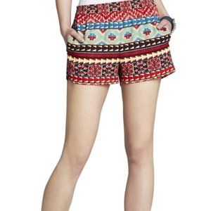 BCBG shorts maxazria XS - tribal geometric pattern intermix red blue multi